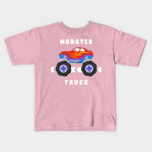 Vector illustration of monster truck with cartoon style. Kids T-Shirt